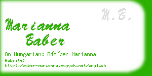 marianna baber business card